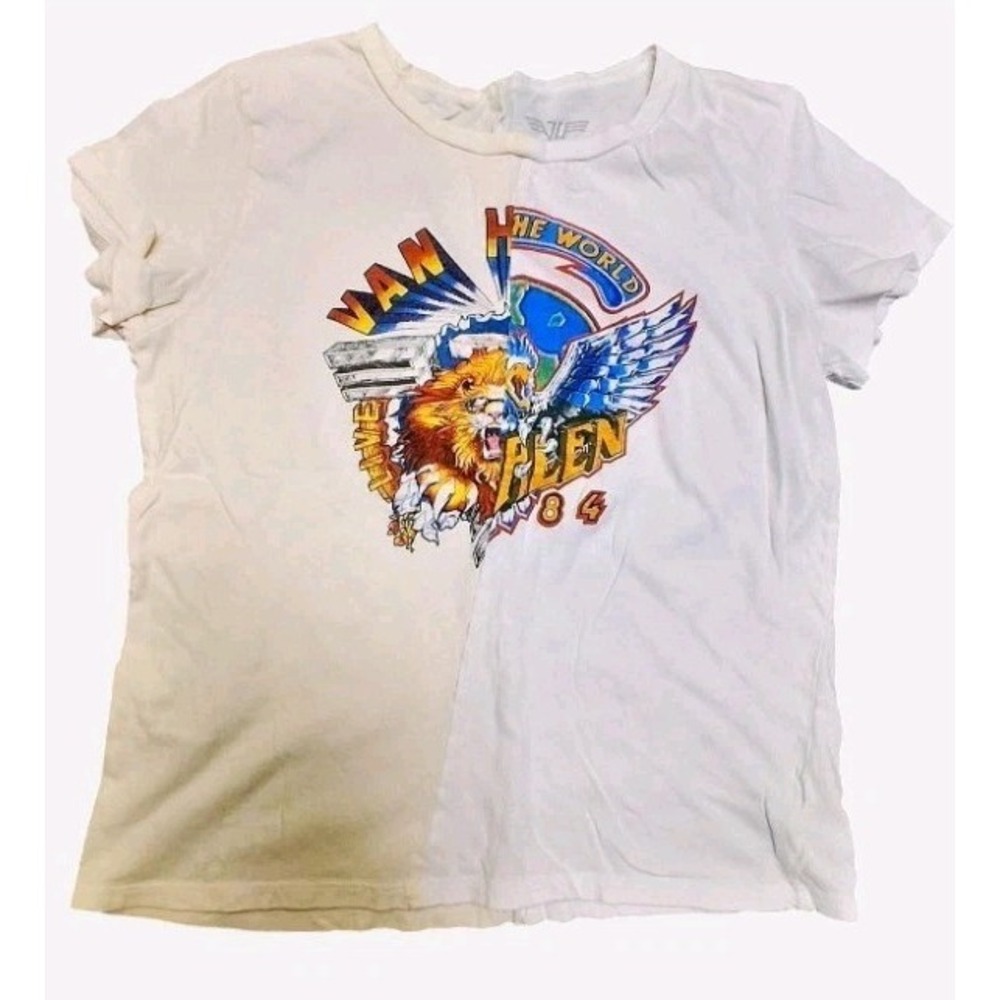 Van Halen Baby Tee Short Sleeve Tee Shirt Size Medium 100% Cotton W/ Color Block
